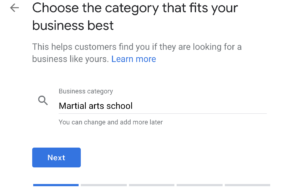 Martial Arts School Category